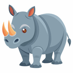 rhino cartoon isolated on white