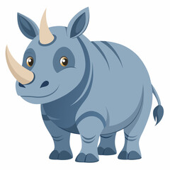 rhino cartoon isolated on white