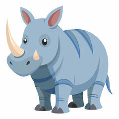 rhino cartoon isolated on white