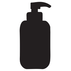 Black Silhouette of a Pump Bottle Dispenser
