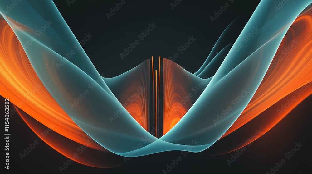 Poster vibrant waves of color dancing in rhythm with light create a mesmerizing visual composition in an ab