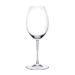 Empty wine glass on a white background
