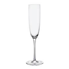 clean empty champagne glass isolated on white