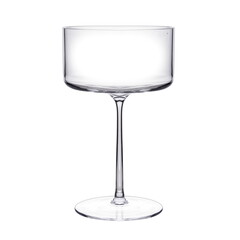 Empty clear coctail glass on white background
