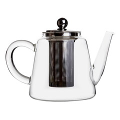 White glass teapot isolated on white background
