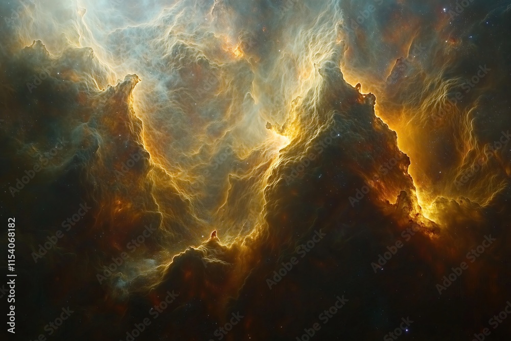 Aufkleber cosmic nebula glowing gas and dust clouds deep space