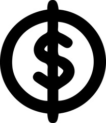 dollar symbol on white background