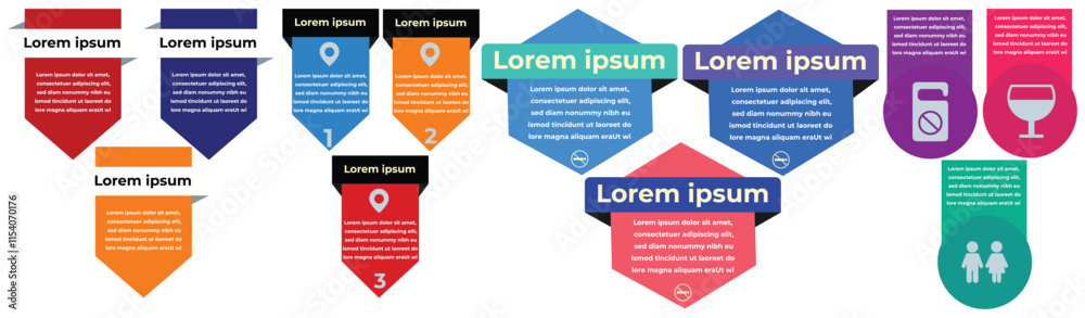 Poster modern infographic slides presentation elements template. business process and step diagram. data vi