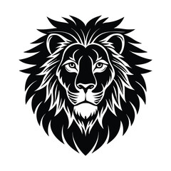 Lion head vector silhouette art illustration