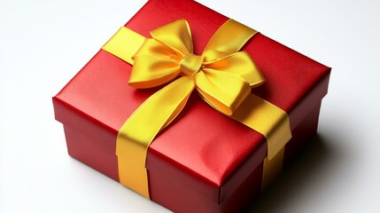 Obraz premium Red Gift Box with Gold Ribbon