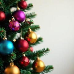 Colorful ornaments hanging on a Christmas tree, celebrations, ornaments, Christmas