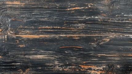 Naklejka premium Black vintage wooden board wall texture with weathered peeling paint ideal for furniture design and home decor applications