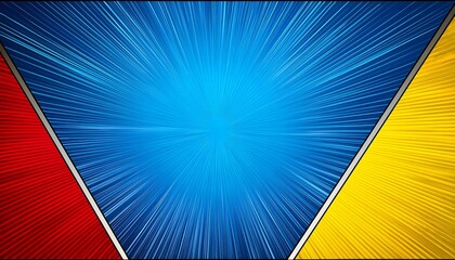 Colorful comic book style background with blue, red, and yellow panels