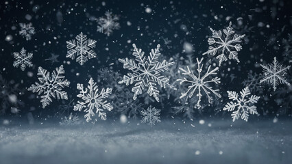 winter snowflakes cold blue background