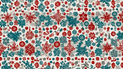 Snowflake seamless pattern. Vintage winter background. Christmas collection. Vector illustration