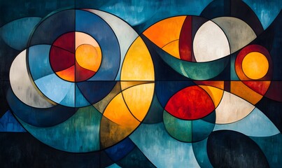 Fototapeta premium Contemporary Abstract with Geometric Spheres and Shapes Creating a Modern Aestheti