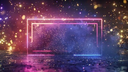 Obraz premium Colorful abstract neon background with vibrant lights and sparkling effects