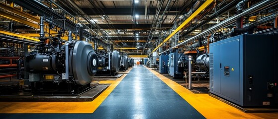 Obraz premium Industrial Machinery in a Large Factory