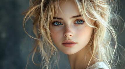 Naklejka premium Portrait of a beautiful woman.