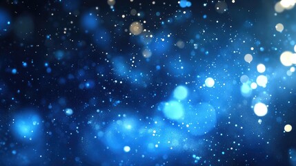 Obraz premium Abstract bokeh lights blurred background in shades of blue and white creating a dreamy atmosphere perfect for design projects and presentations