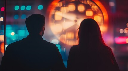 A shot of a couple watching the countdown clock together in a moment of shared anticipation for their dreams