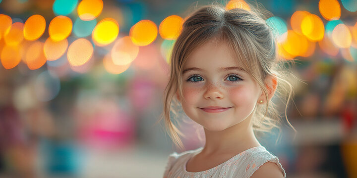 Portrait of a beautiful little girl looking at the camera