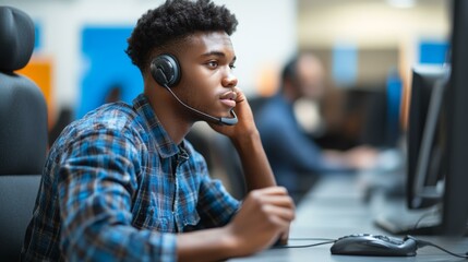 Focused Call Center Agent in Action