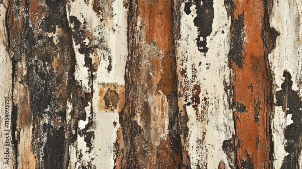 Aufkleber Textured Old Bark Background with Striking Patterns and Natural Colors for Creative Design Projects