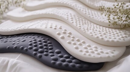 Orthopedic foot massage mat featuring various textures and stiffness for enhanced comfort and relaxation in foot care therapy.
