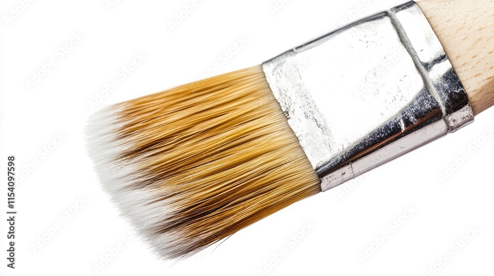 Poster close-up of paintbrush bristles showcasing fine detail over a white background ideal for art and diy