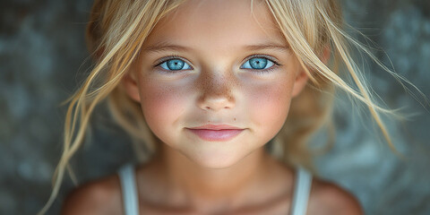 Portrait of a beautiful little girl looking at the camera