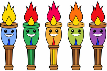 set of burning candles