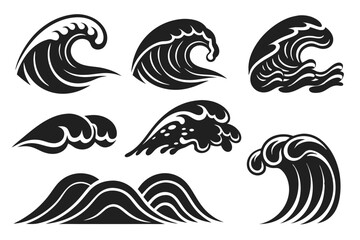 set of Waves vector illustration