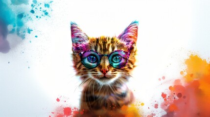 Vibrant color cat head 