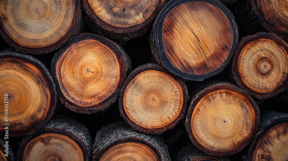 Poster natural wooden logs circular texture background for rustic and nature-themed design projects
