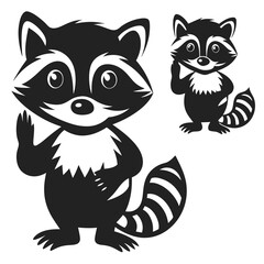 Raccoon silhouette vector illustration