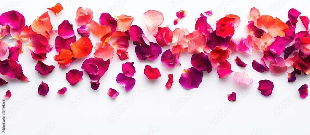 Poster colorful flower petal pattern on a white background ideal for design projects and creative applicati