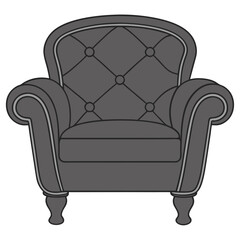 leather armchair silhouette vector illustration