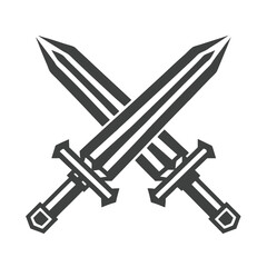 Fototapeta premium Crossed Swords Icon Vector Design.