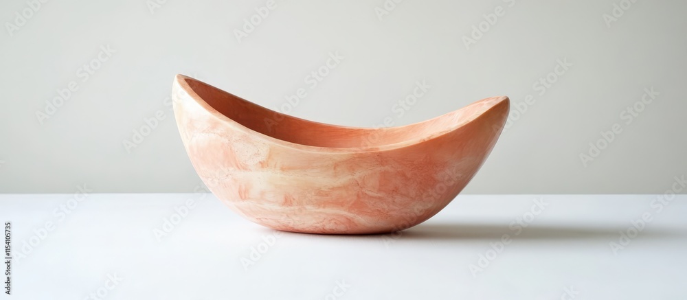 Poster peach colored decorative bowl for elegant tabletop display on a minimalist white background