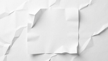 Obraz premium White paper with intricate folds and creases, conveying a sense of paper fatigue, creased paper, abstract background, worn surface