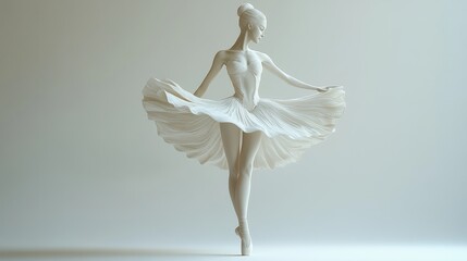 Elegant ballerina sculpture in a flowing dress, showcasing grace and artistry.