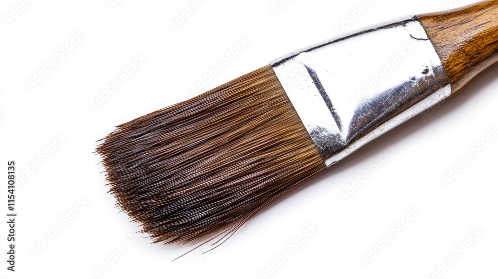 Poster Paintbrush with fine bristles isolated on a clean background showcasing its design and quality for artistic and DIY projects.