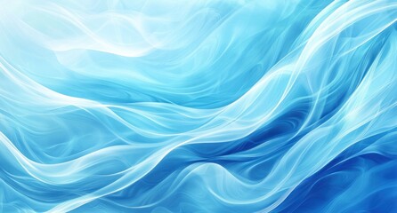 Fototapeta premium Abstract blue and white wavy background.