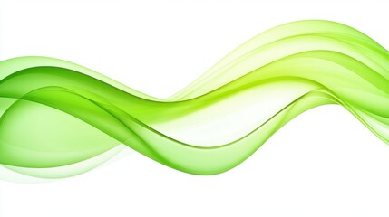 Elegant Green Wave Design on White Background for Modern Graphic Needs