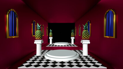 Pineapple Art Room Tunnel Background
