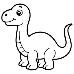 Friendly Dinosaur Outline Illustration Art