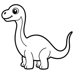 Friendly Dinosaur Outline Illustration Art