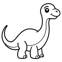 Friendly Dinosaur Outline Illustration Art