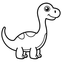 Friendly Dinosaur Outline Illustration Art